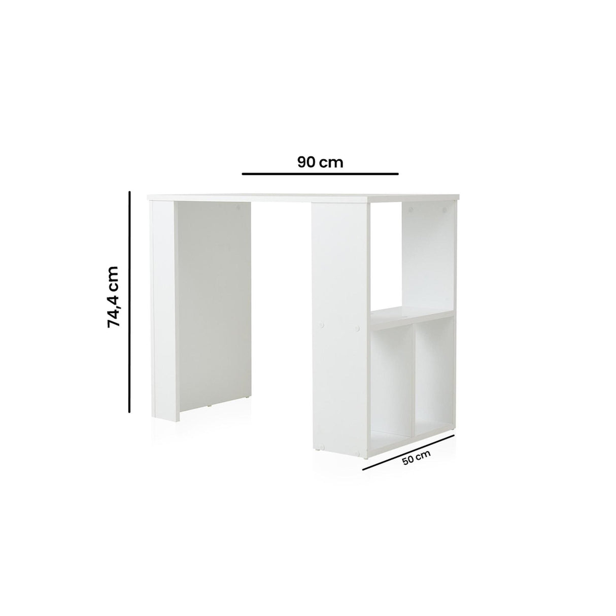Birou Tuvalle 056, Alb, 90x50x74 cm