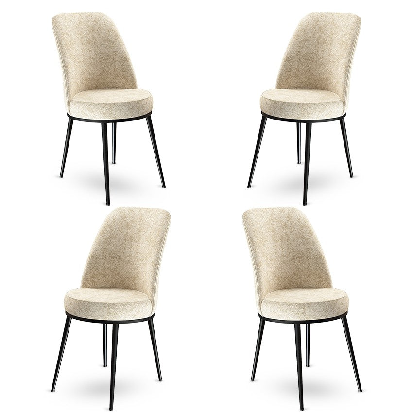 Set de scaune Dexa, Diverse culori, Diverse configurații, 45x42x89 cm - Crem - Negru - 4 bucăți | SKU: 240CHR1368 | Set de scaune Dexa, 45x42x89 cm, varianta Crem - Negru - 4 bucăți, produs pentru amenajarea locuinței, disponibil online în România la CasaMob
