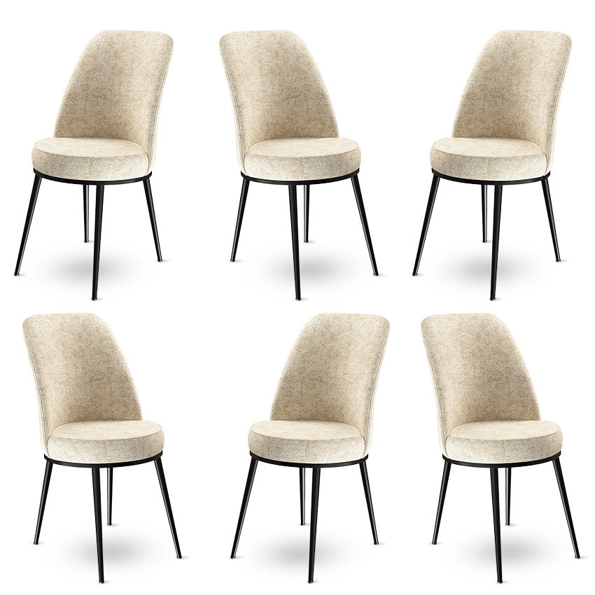 Set de scaune Dexa, Diverse culori, Diverse configurații, 45x42x89 cm - Crem - Negru - 6 bucăți | SKU: 240CHR1373 | Set de scaune Dexa, 45x42x89 cm, varianta Crem - Negru - 6 bucăți, produs pentru amenajarea locuinței, disponibil online în România la CasaMob