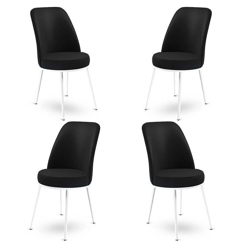 Set de scaune Dexa, Diverse culori, Diverse configurații, 45x42x89 cm - Negru - Alb - 4 bucăți | SKU: 240CHR1384 | Set de scaune Dexa, 45x42x89 cm, varianta Negru - Alb - 4 bucăți, produs pentru amenajarea locuinței, disponibil online în România la CasaMob