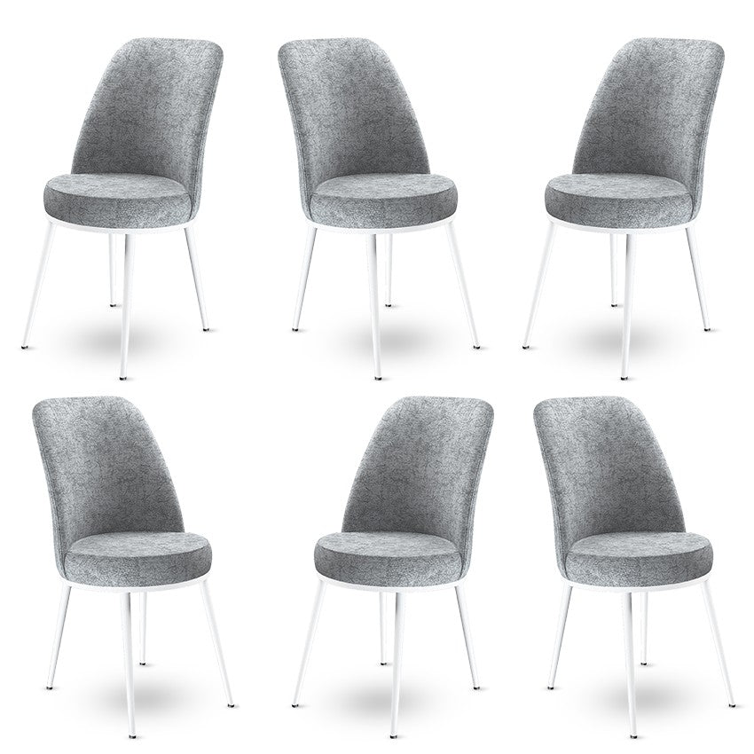 Set de scaune Dexa, Diverse culori, Diverse configurații, 45x42x89 cm - Gri - Alb - 6 bucăți | SKU: 240CHR1385 | Set de scaune Dexa, 45x42x89 cm, varianta Gri - Alb - 6 bucăți, produs pentru amenajarea locuinței, disponibil online în România la CasaMob