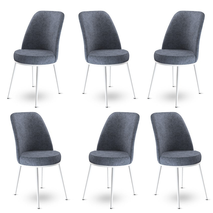Set de scaune Dexa, Diverse culori, Diverse configurații, 45x42x89 cm - Fumuriu - Alb - 6 bucăți | SKU: 240CHR1387 | Set de scaune Dexa, 45x42x89 cm, varianta Fumuriu - Alb - 6 bucăți, produs pentru amenajarea locuinței, disponibil online în România la CasaMob