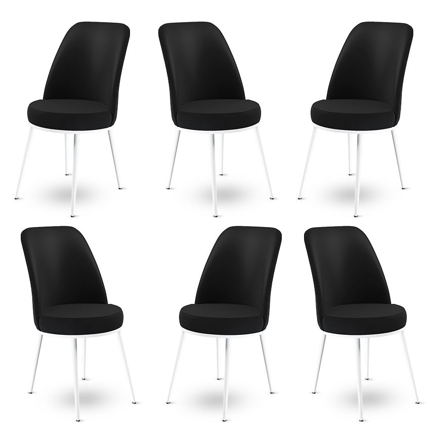 Set de scaune Dexa, Diverse culori, Diverse configurații, 45x42x89 cm - Negru - Alb - 6 bucăți | SKU: 240CHR1389 | Set de scaune Dexa, 45x42x89 cm, varianta Negru - Alb - 6 bucăți, produs pentru amenajarea locuinței, disponibil online în România la CasaMob