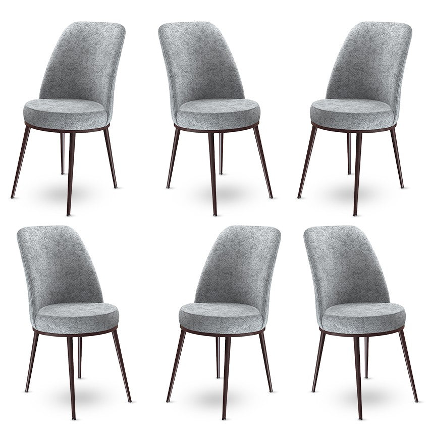Set de scaune Dexa, Diverse culori, Diverse configurații, 45x42x89 cm - Gri - Maro - 6 bucăți | SKU: 240CHR1401 | Set de scaune Dexa, 45x42x89 cm, varianta Gri - Maro - 6 bucăți, produs pentru amenajarea locuinței, disponibil online în România la CasaMob