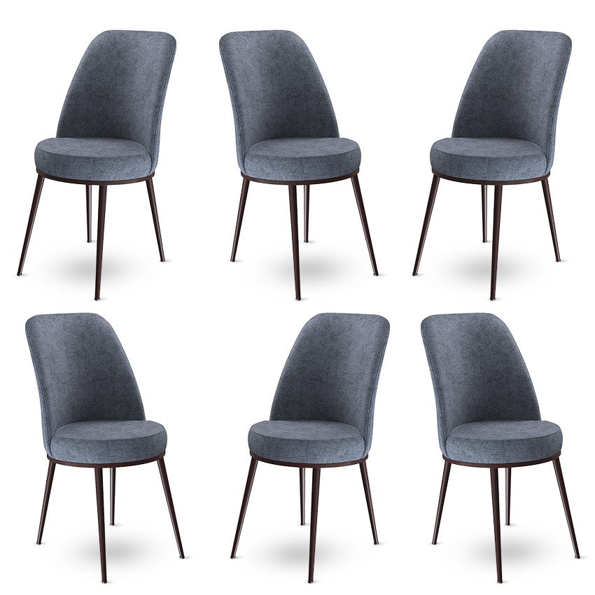 Set de scaune Dexa, Diverse culori, Diverse configurații, 45x42x89 cm - Fumuriu - Maro - 6 bucăți | SKU: 240CHR1403 | Set de scaune Dexa, 45x42x89 cm, varianta Fumuriu - Maro - 6 bucăți, produs pentru amenajarea locuinței, disponibil online în România la CasaMob