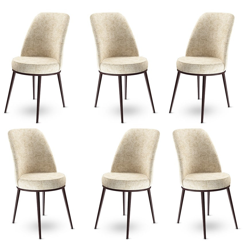 Set de scaune Dexa, Diverse culori, Diverse configurații, 45x42x89 cm - Crem - Maro - 6 bucăți | SKU: 240CHR1404 | Set de scaune Dexa, 45x42x89 cm, varianta Crem - Maro - 6 bucăți, produs pentru amenajarea locuinței, disponibil online în România la CasaMob