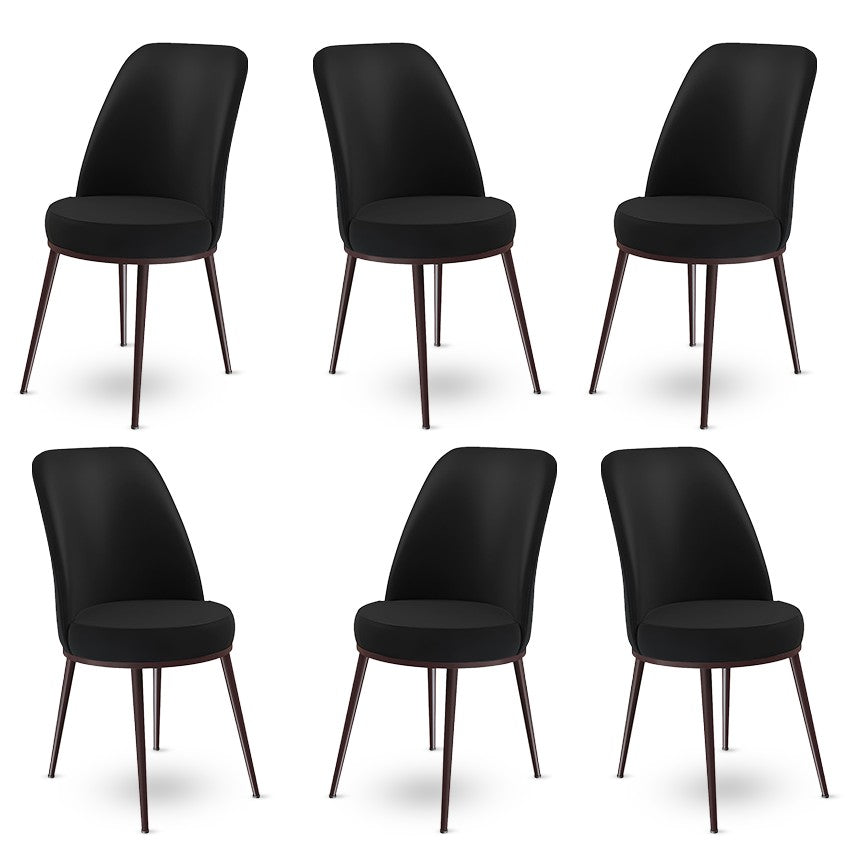 Set de scaune Dexa, Diverse culori, Diverse configurații, 45x42x89 cm - Negru - Maro - 6 bucăți | SKU: 240CHR1405 | Set de scaune Dexa, 45x42x89 cm, varianta Negru - Maro - 6 bucăți, produs pentru amenajarea locuinței, disponibil online în România la CasaMob