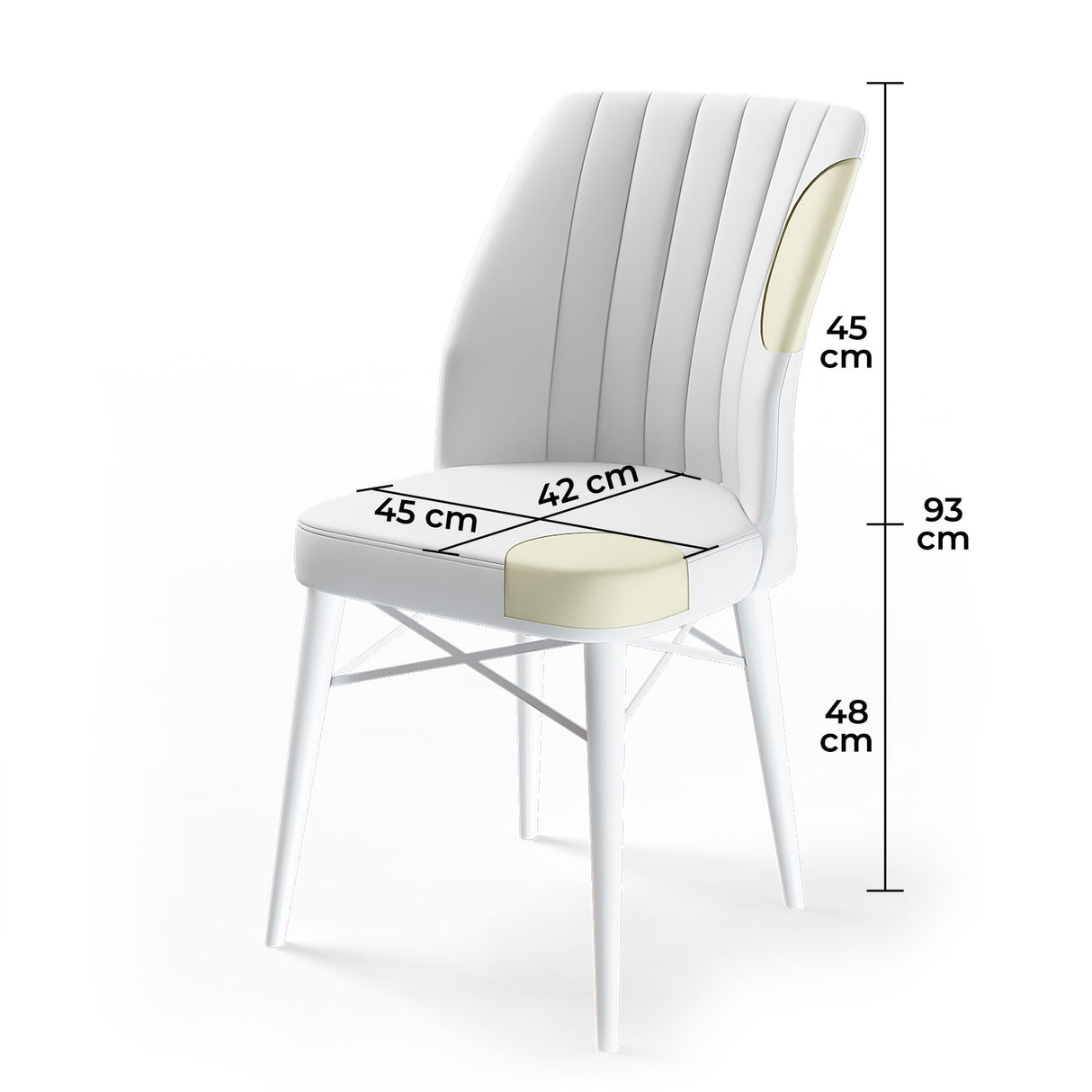 Set de scaune Flex, Diverse culori, Diverse configurații, 45x42x93 cm - Gri - Negru - 4 bucăți | SKU: 240CHR1411 | Set de scaune Flex, 45x42x93 cm, varianta Gri - Negru - 4 bucăți, produs pentru amenajarea locuinței, disponibil online în România la CasaMob