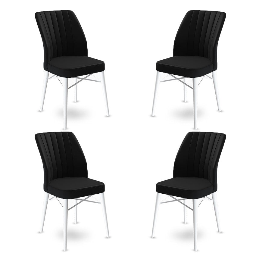 Set de scaune Flex, Diverse culori, Diverse configurații, 45x42x93 cm - Negru - Alb - 4 bucăți | SKU: 240CHR1430 | Set de scaune Flex, 45x42x93 cm, varianta Negru - Alb - 4 bucăți, produs pentru amenajarea locuinței, disponibil online în România la CasaMob