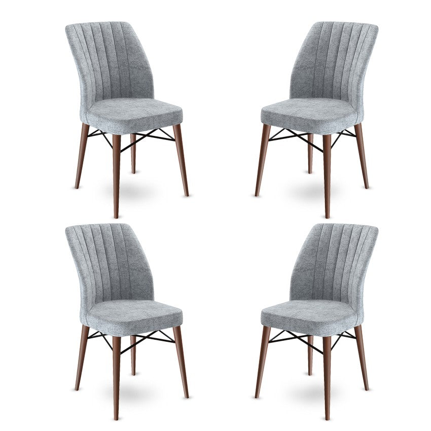 Set de scaune Flex, Diverse culori, Diverse configurații, 45x42x93 cm - Gri - Maro - 4 bucăți | SKU: 240CHR1441 | Set de scaune Flex, 45x42x93 cm, varianta Gri - Maro - 4 bucăți, produs pentru amenajarea locuinței, disponibil online în România la CasaMob