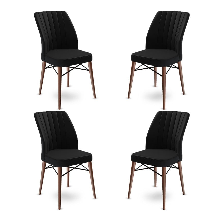 Set de scaune Flex, Diverse culori, Diverse configurații, 45x42x93 cm - Negru - Maro - 4 bucăți | SKU: 240CHR1445 | Set de scaune Flex, 45x42x93 cm, varianta Negru - Maro - 4 bucăți, produs pentru amenajarea locuinței, disponibil online în România la CasaMob
