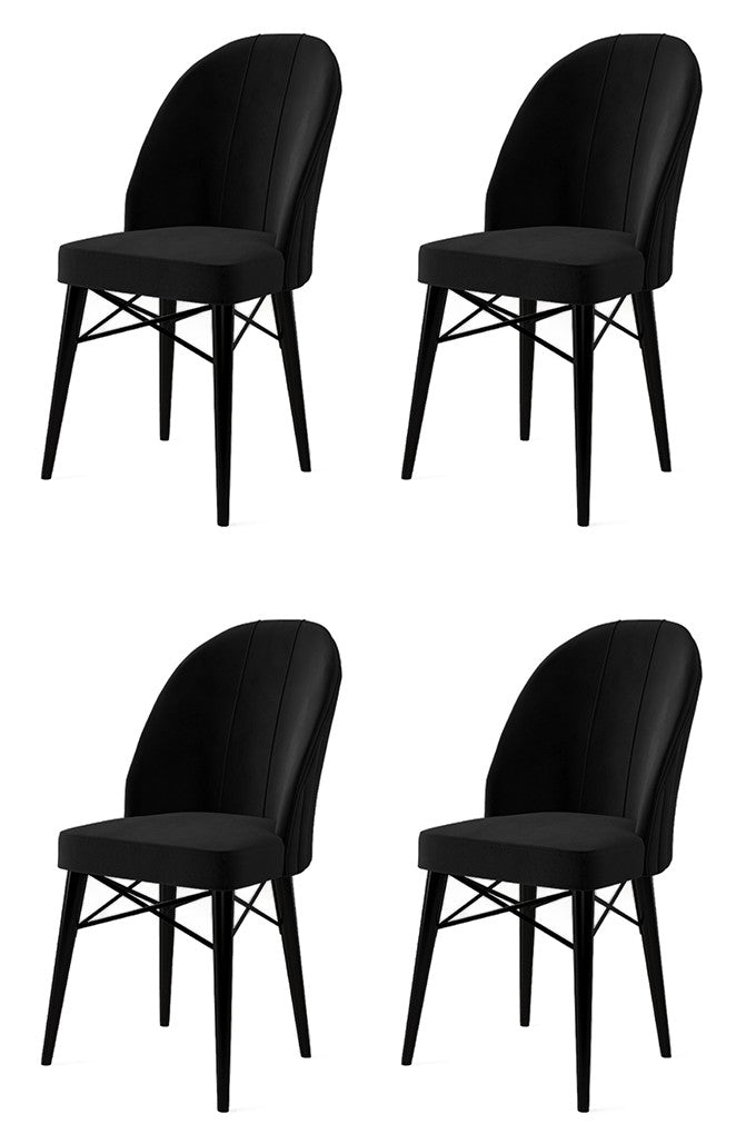 Set de scaune Ritim, Diverse culori, Diverse configurații, 44x42x96 cm - Negru - 4 bucăți | SKU: 240CHR1460 | Set de scaune Ritim, 44x42x96 cm, varianta Negru - 4 bucăți, produs pentru amenajarea locuinței, disponibil online în România la CasaMob