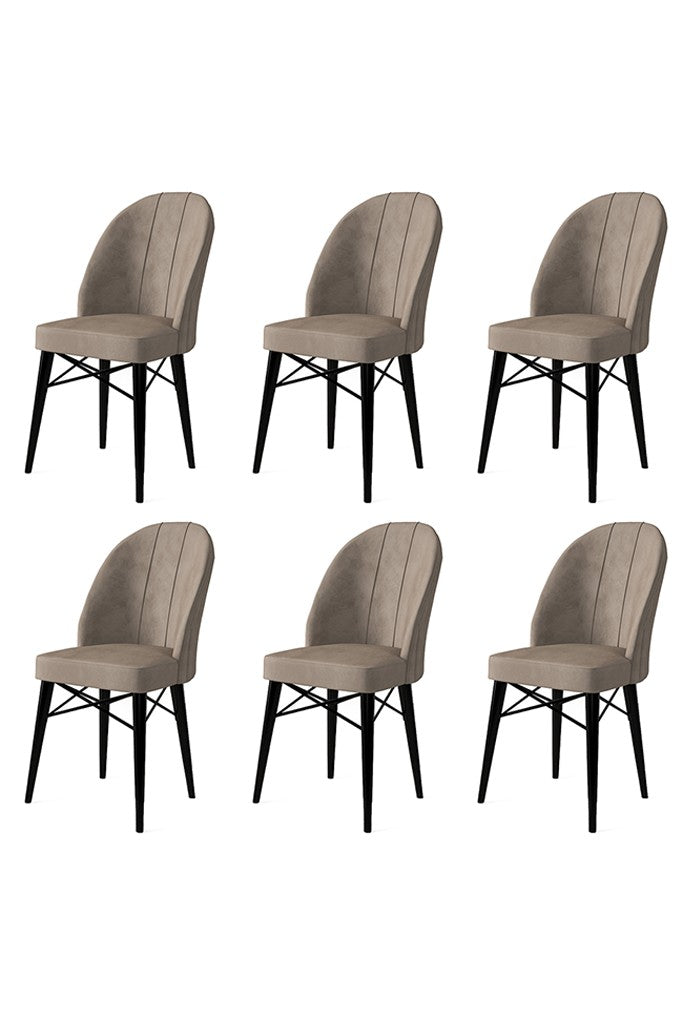 Set de scaune Ritim, Diverse culori, Diverse configurații, 44x42x96 cm - Cappuccino - Negru - 6 bucăți | SKU: 240CHR1462 | Set de scaune Ritim, 44x42x96 cm, varianta Cappuccino - Negru - 6 bucăți, produs pentru amenajarea locuinței, disponibil online în România la CasaMob