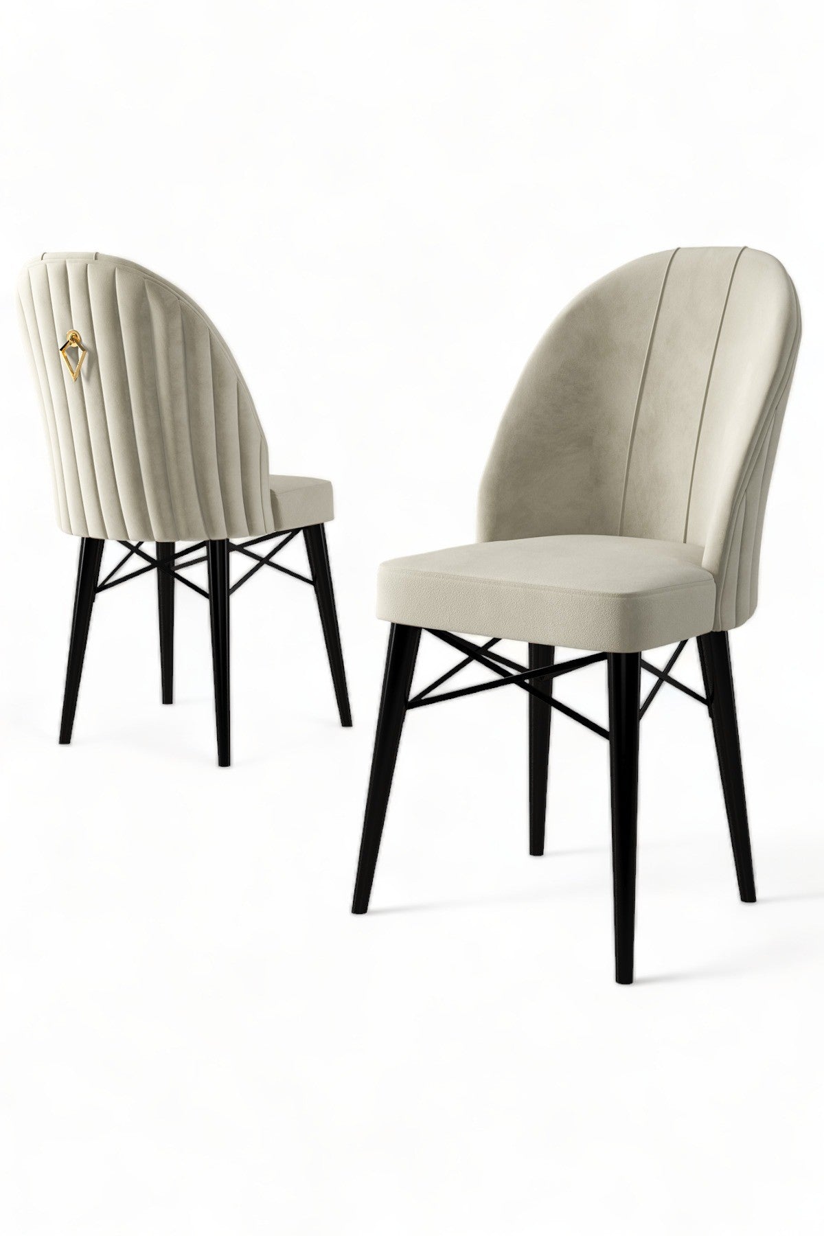 Set de scaune Ritim, Diverse culori, Diverse configurații, 44x42x96 cm - Crem - Negru - 6 bucăți | SKU: 240CHR1464 | Set de scaune Ritim, 44x42x96 cm, varianta Crem - Negru - 6 bucăți, produs pentru amenajarea locuinței, disponibil online în România la CasaMob