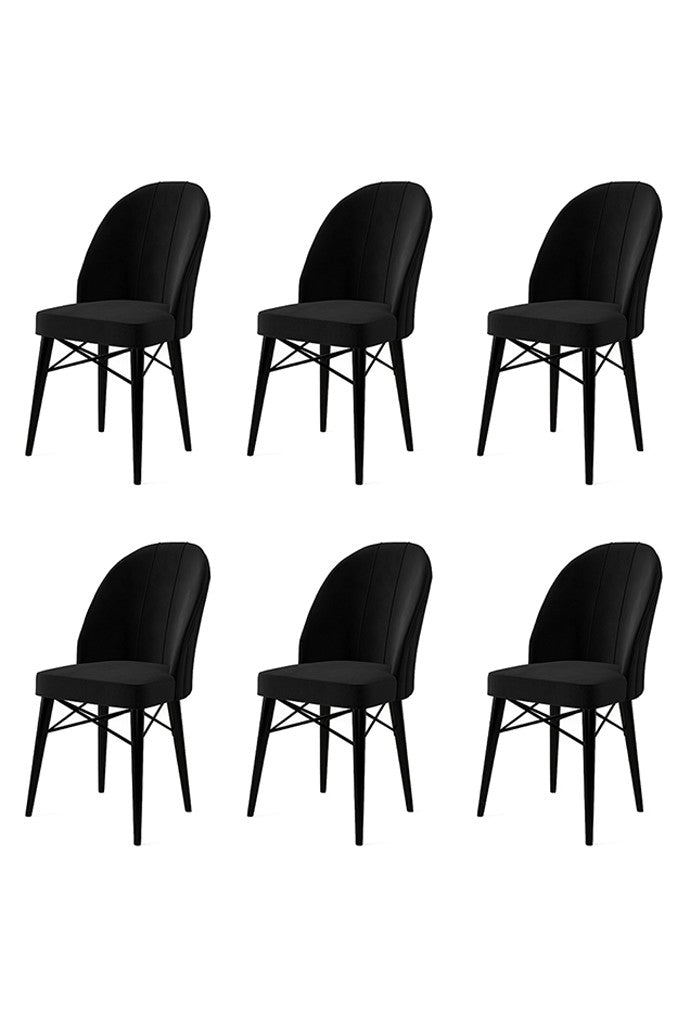 Set de scaune Ritim, Diverse culori, Diverse configurații, 44x42x96 cm - Negru - 6 bucăți | SKU: 240CHR1465 | Set de scaune Ritim, 44x42x96 cm, varianta Negru - 6 bucăți, produs pentru amenajarea locuinței, disponibil online în România la CasaMob