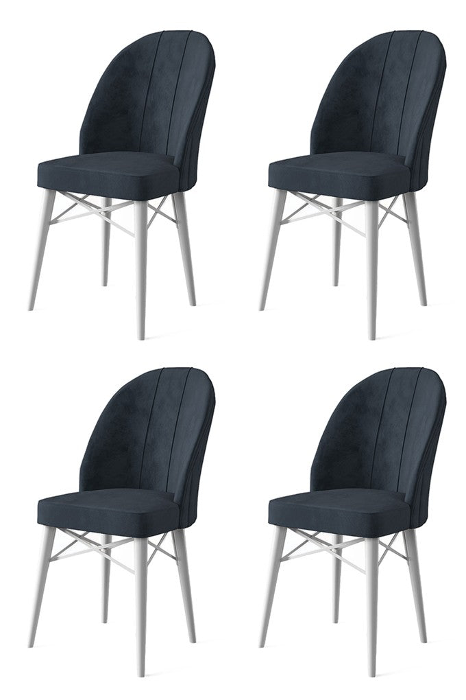 Set de scaune Ritim, Diverse culori, Diverse configurații, 44x42x96 cm - Antracit - Alb - 4 bucăți | SKU: 240CHR1471 | Set de scaune Ritim, 44x42x96 cm, varianta Antracit - Alb - 4 bucăți, produs pentru amenajarea locuinței, disponibil online în România la CasaMob