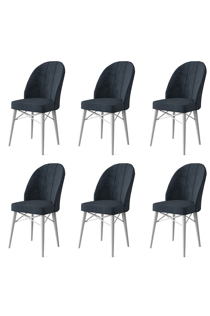 Set de scaune Ritim, Diverse culori, Diverse configurații, 44x42x96 cm - Antracit - Alb - 6 bucăți | SKU: 240CHR1476 | Set de scaune Ritim, 44x42x96 cm, varianta Antracit - Alb - 6 bucăți, produs pentru amenajarea locuinței, disponibil online în România la CasaMob