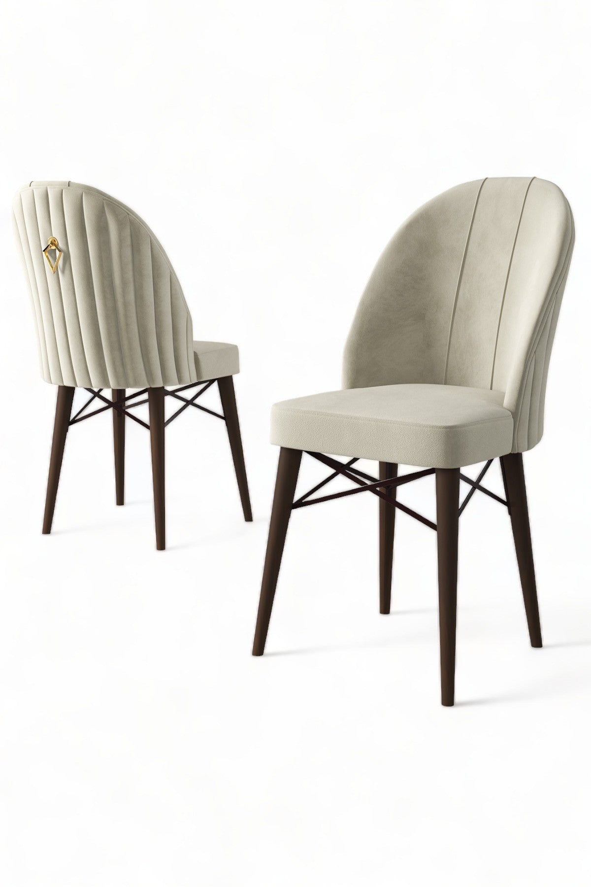 Set de scaune Ritim, Diverse culori, Diverse configurații, 44x42x96 cm - Crem - Maro - 6 bucăți | SKU: 240CHR1494 | Set de scaune Ritim, 44x42x96 cm, varianta Crem - Maro - 6 bucăți, produs pentru amenajarea locuinței, disponibil online în România la CasaMob