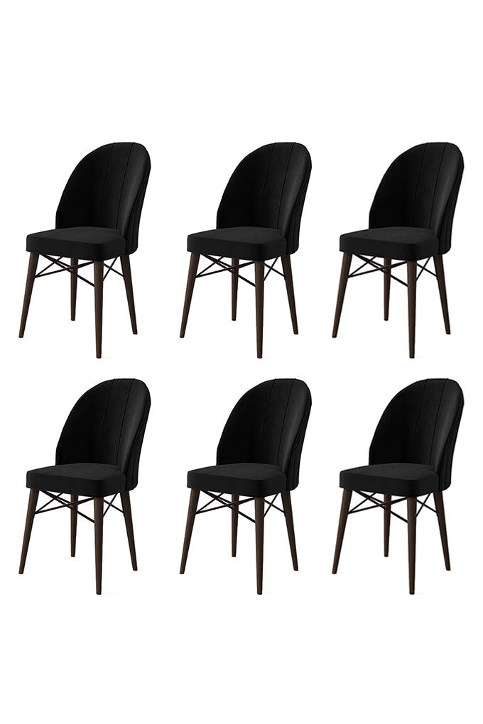 Set de scaune Ritim, Diverse culori, Diverse configurații, 44x42x96 cm - Negru - Maro - 6 bucăți | SKU: 240CHR1495 | Set de scaune Ritim, 44x42x96 cm, varianta Negru - Maro - 6 bucăți, produs pentru amenajarea locuinței, disponibil online în România la CasaMob