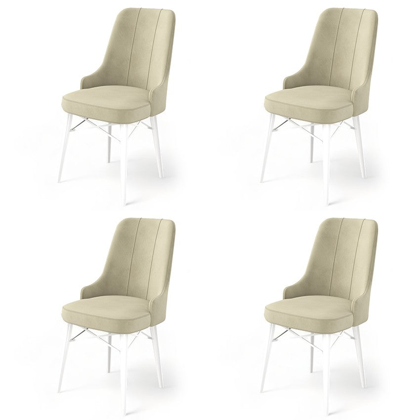 Set de scaune Pare, Diverse culori, Diverse configurații, 46x46x94 cm - Crem - Alb - 4 bucăți | SKU: 240CHR1520 | Set de scaune Pare, 46x46x94 cm, varianta Crem - Alb - 4 bucăți, produs pentru amenajarea locuinței, disponibil online în România la CasaMob