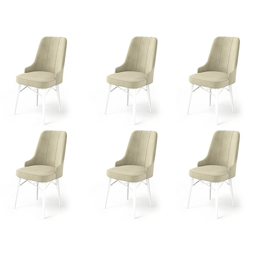 Set de scaune Pare, Diverse culori, Diverse configurații, 46x46x94 cm - Crem - Alb - 6 bucăți | SKU: 240CHR1525 | Set de scaune Pare, 46x46x94 cm, varianta Crem - Alb - 6 bucăți, produs pentru amenajarea locuinței, disponibil online în România la CasaMob