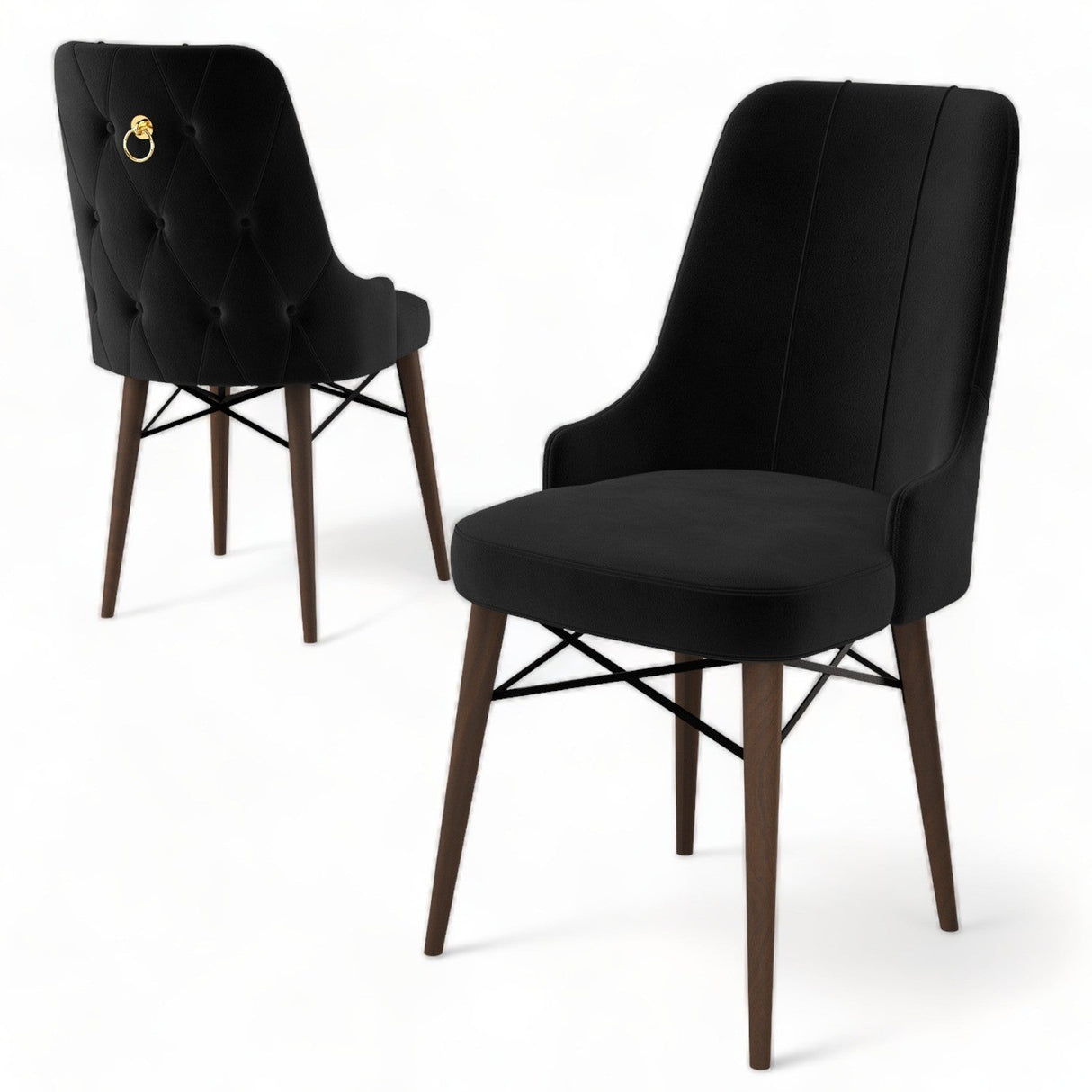 Set de scaune Pare, Diverse culori, Diverse configurații, 46x46x94 cm - Negru - Maro - 4 bucăți | SKU: 240CHR1536 | Set de scaune Pare, 46x46x94 cm, varianta Negru - Maro - 4 bucăți, produs pentru amenajarea locuinței, disponibil online în România la CasaMob