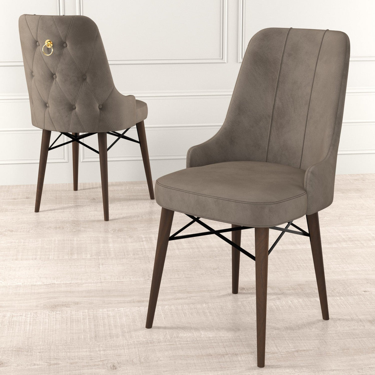 Set de scaune Pare, Diverse culori, Diverse configurații, 46x46x94 cm - Cappuccino - Maro - 6 bucăți | SKU: 240CHR1538 | Set de scaune Pare, 46x46x94 cm, varianta Cappuccino - Maro - 6 bucăți, produs pentru amenajarea locuinței, disponibil online în România la CasaMob