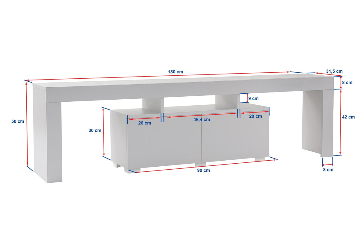 Comodă TV Enclave - Fressia Marble, Freesia marble, 180x31x50 cm