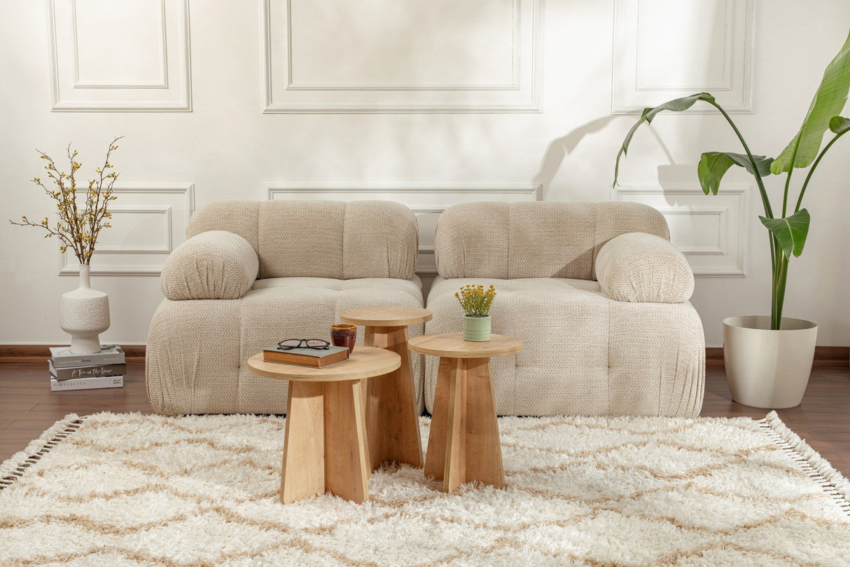 Set 3 măsuțe de cafea Lume, Diverse culori, 28x28x48 cm - Stejar safir | SKU: 241NRD1209 | Set 3 măsuțe de cafea Lume, 28x28x48 cm, varianta Stejar safir, produs pentru amenajarea locuinței, disponibil online în România la CasaMob
