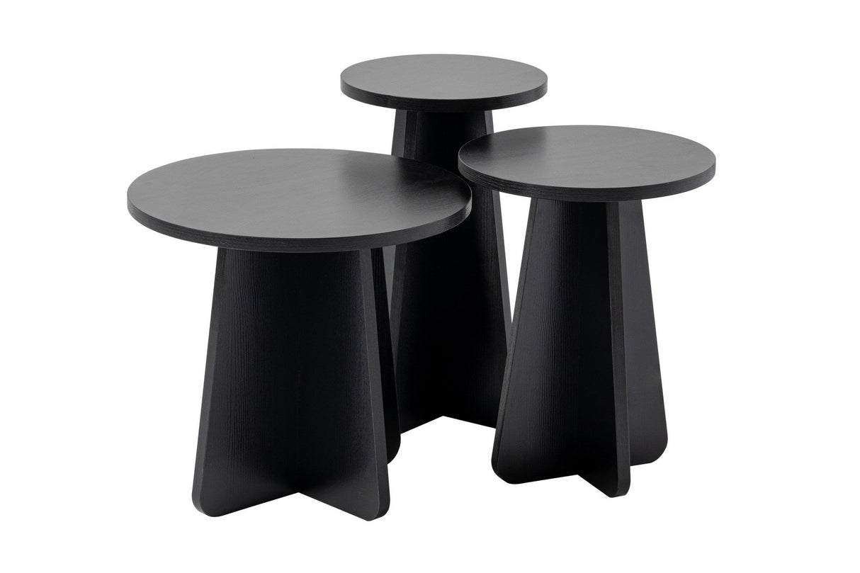 Set 3 măsuțe de cafea Lume, Diverse culori, 28x28x48 cm - Wood black | SKU: 241NRD1211 | Set 3 măsuțe de cafea Lume, 28x28x48 cm, varianta Wood black, produs pentru amenajarea locuinței, disponibil online în România la CasaMob