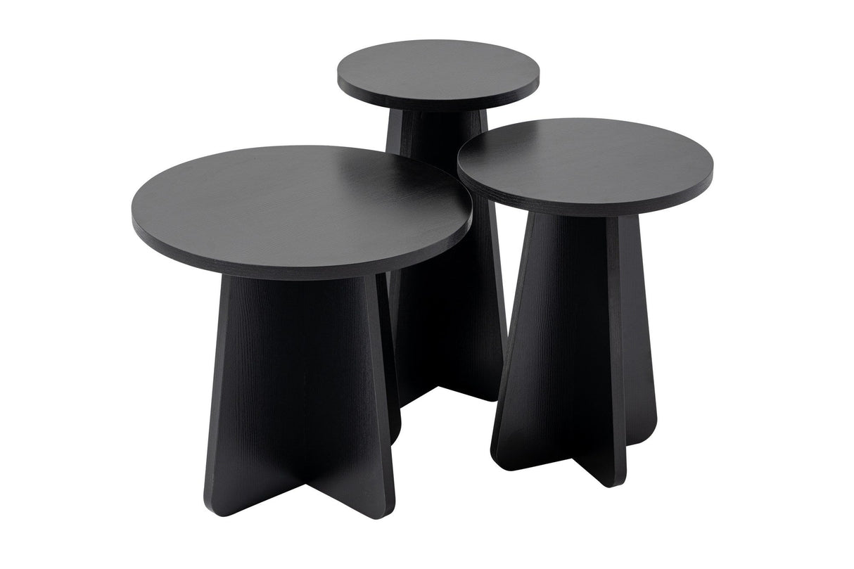 Set 3 măsuțe de cafea Lume, Diverse culori, 28x28x48 cm - Wood black | SKU: 241NRD1211 | Set 3 măsuțe de cafea Lume, 28x28x48 cm, varianta Wood black, produs pentru amenajarea locuinței, disponibil online în România la CasaMob