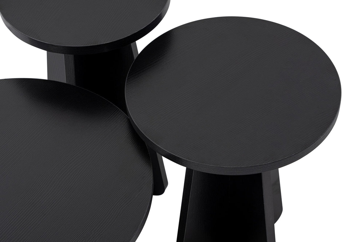 Set 3 măsuțe de cafea Lume, Diverse culori, 28x28x48 cm - Wood black | SKU: 241NRD1211 | Set 3 măsuțe de cafea Lume, 28x28x48 cm, varianta Wood black, produs pentru amenajarea locuinței, disponibil online în România la CasaMob