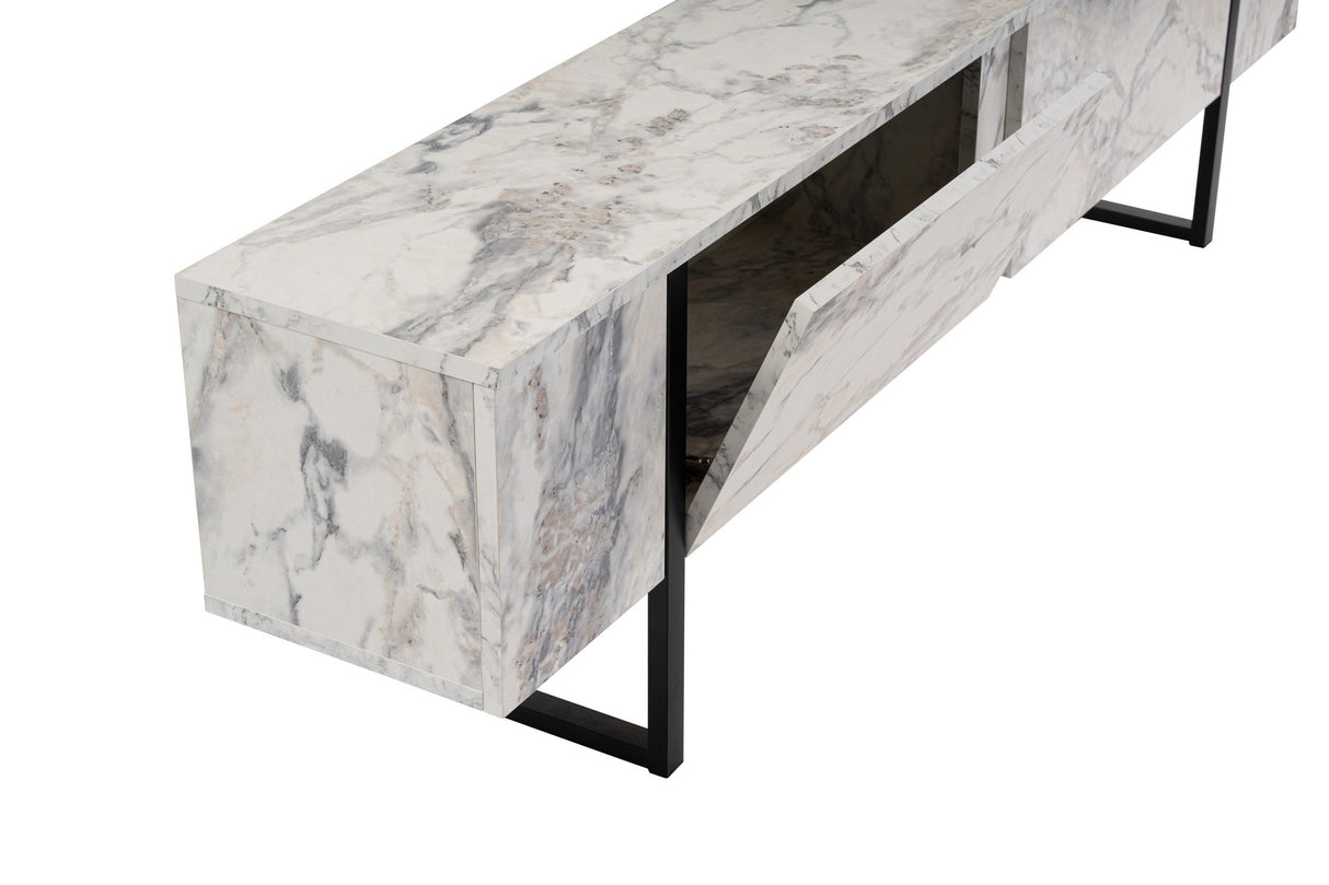 Comodă TV Serenity - Fressia, Diverse culori, 180x30x50 cm - Freesia marble - Negru | SKU: 241NRD1306 | Comodă TV Serenity - Fressia, 180x30x50 cm, varianta Freesia marble - Negru, produs pentru amenajarea locuinței, disponibil online în România la CasaMob