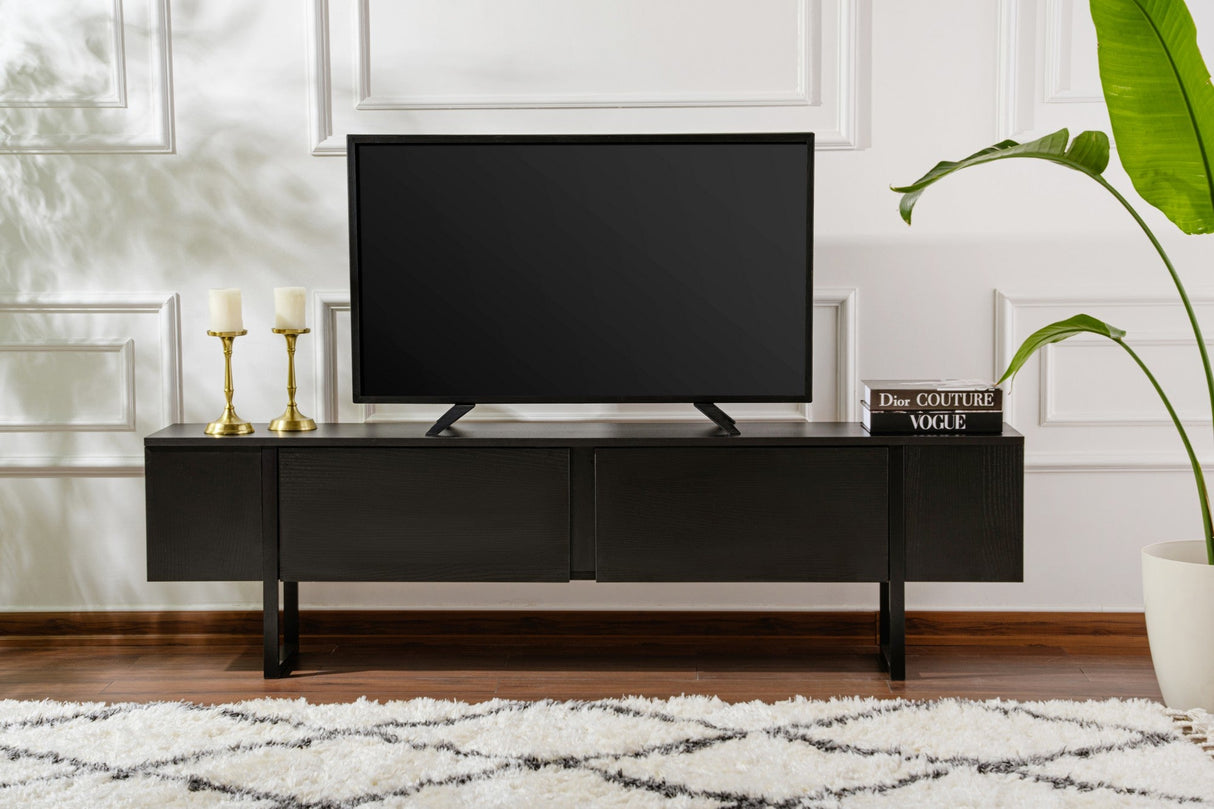 Comodă TV Serenity, Diverse culori, 180x30x50 cm - Wood black - Negru | SKU: 241NRD1309 | Comodă TV Serenity, 180x30x50 cm, varianta Wood black - Negru, produs pentru amenajarea locuinței, disponibil online în România la CasaMob