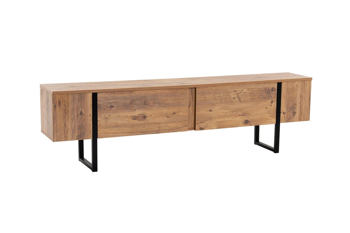 Comodă TV Serenity, Diverse culori, 180x30x50 cm - Pin atlantic - Negru | SKU: 241NRD1311 | Comodă TV Serenity, 180x30x50 cm, varianta Pin atlantic - Negru, produs pentru amenajarea locuinței, disponibil online în România la CasaMob