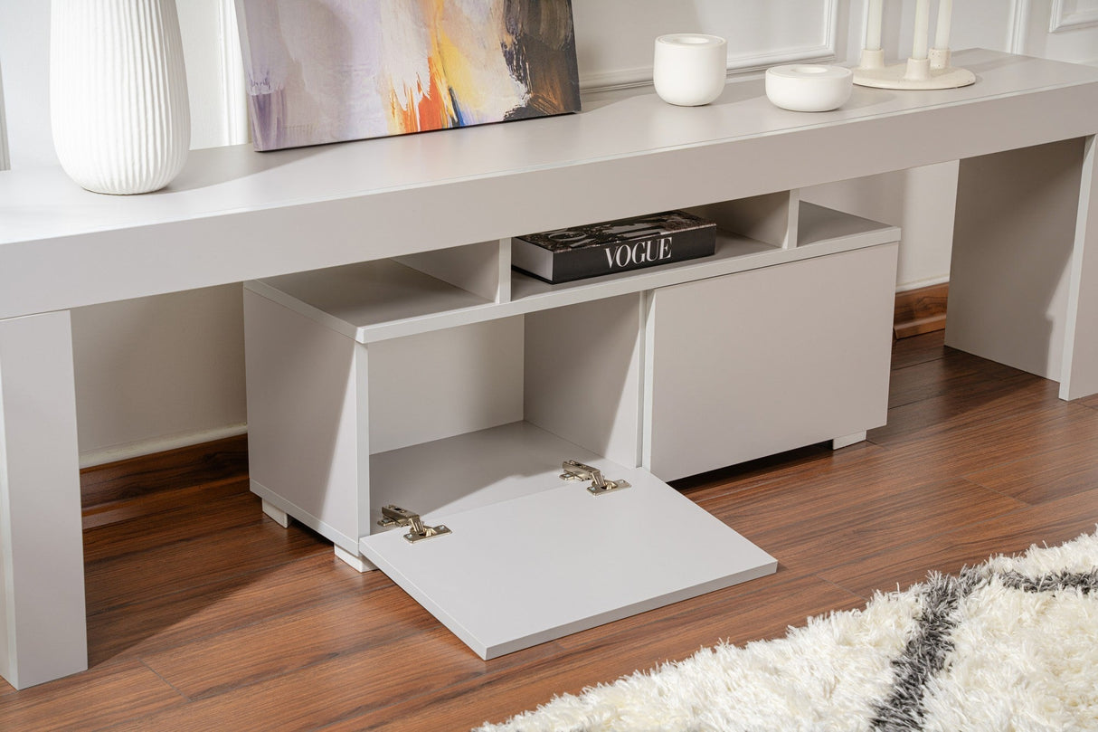 Comodă TV Enclave, Diverse culori, 180x31x50 cm - Gri | SKU: 241NRD1322 | Comodă TV Enclave, 180x31x50 cm, varianta Gri, produs pentru amenajarea locuinței, disponibil online în România la CasaMob