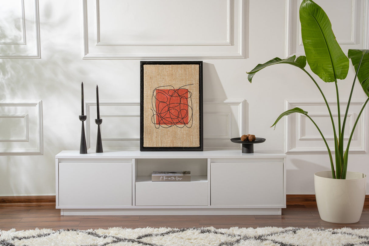 Comodă TV Vanguard, Diverse culori, 160x30x42 cm - Natural white | SKU: 241NRD1325 | Comodă TV Vanguard, 160x30x42 cm, varianta Natural white, produs pentru amenajarea locuinței, disponibil online în România la CasaMob
