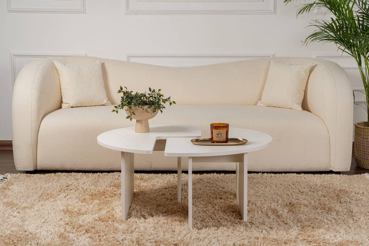 Măsuță de cafea Moira, Diverse culori - Wood white | SKU: 241NRD1404 | Măsuță de cafea Moira, varianta Wood white, produs pentru amenajarea locuinței, disponibil online în România la CasaMob