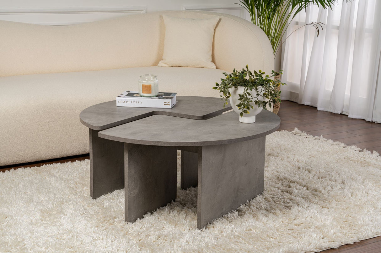 Măsuță de cafea Moira, Diverse culori - Concrete grey | SKU: 241NRD1407 | Măsuță de cafea Moira, varianta Concrete grey, produs pentru amenajarea locuinței, disponibil online în România la CasaMob