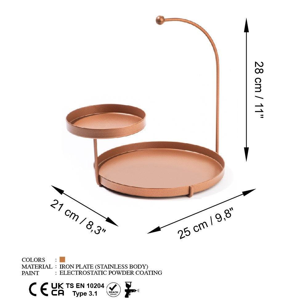 Accesoriu metalic decorativ Decorative Metal Accessory Elegance 3, Cupru, 25x28x21 cm