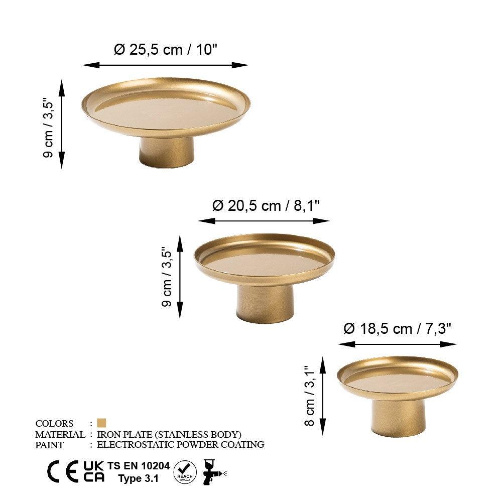 Accesoriu metalic decorativ Decorative Metal Accessory Rustic 4, Aur, 25.5x25.5x9 cm