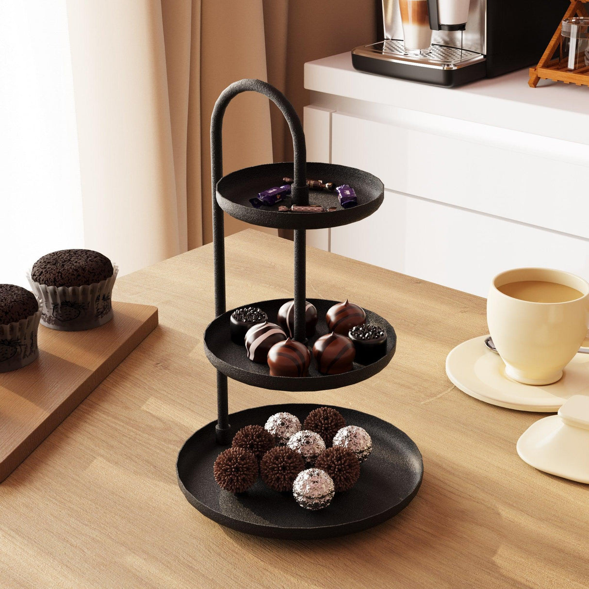 Accesoriu metalic decorativ Kalkı, Negru, 20x32 cm