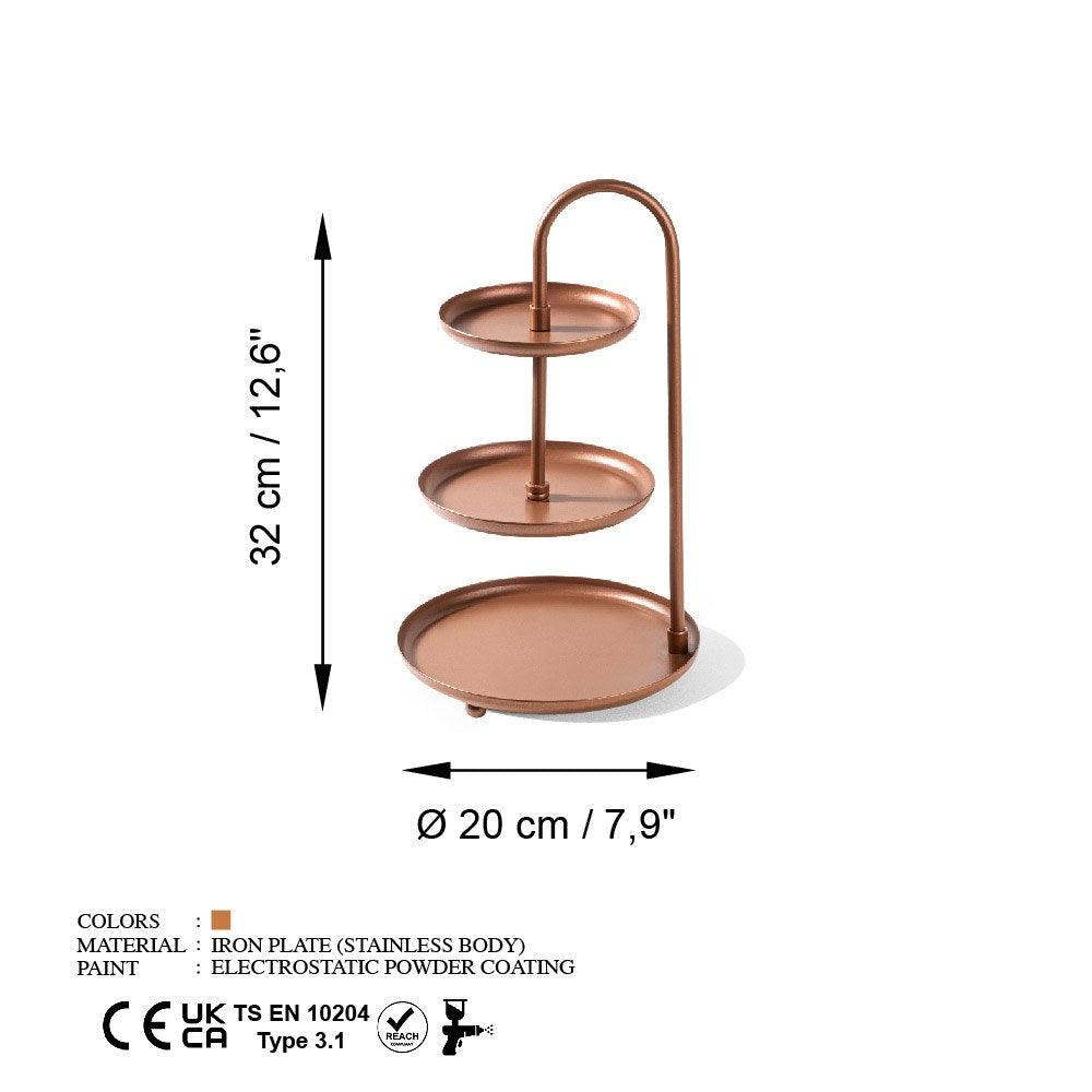 Accesoriu metalic decorativ Decorative Metal Accessory Lux 2, Cupru, 20x32 cm