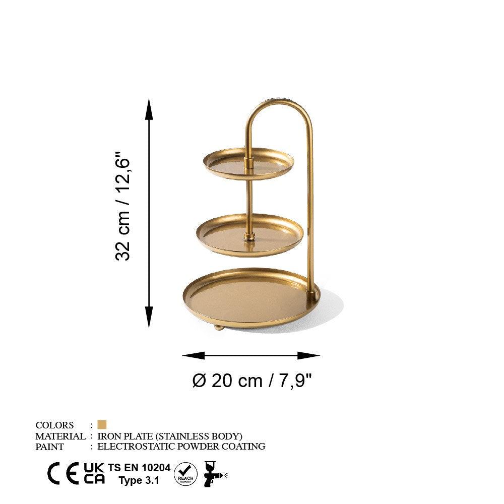 Accesoriu metalic decorativ Decorative Metal Accessory Lux 3, Aur, 20x32 cm