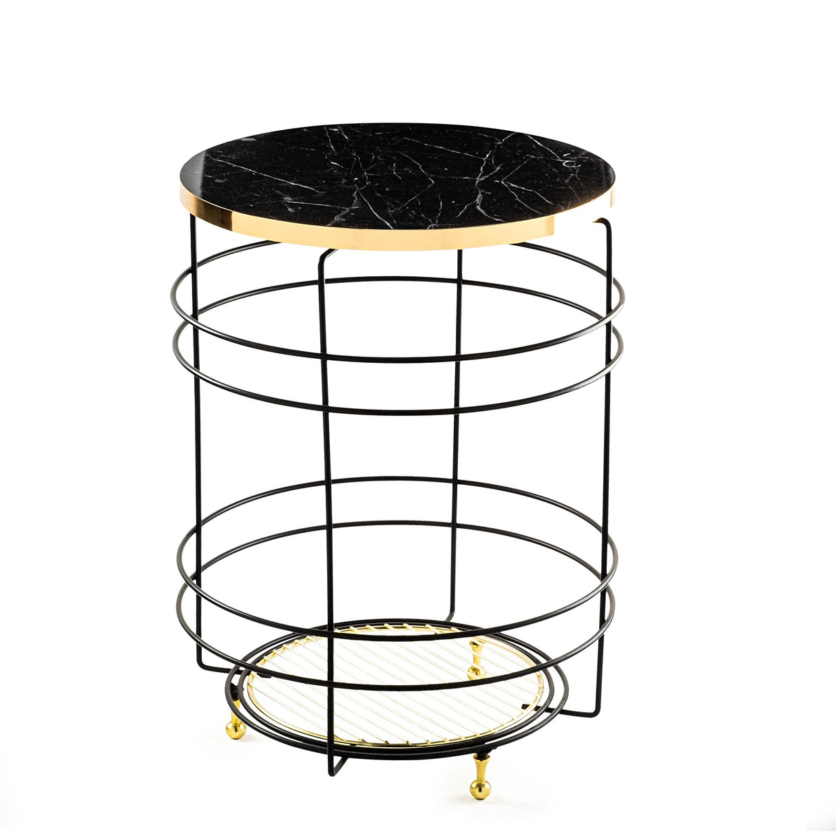 Măsuță de cafea Shb-006, Negru, Ø40x55 cm