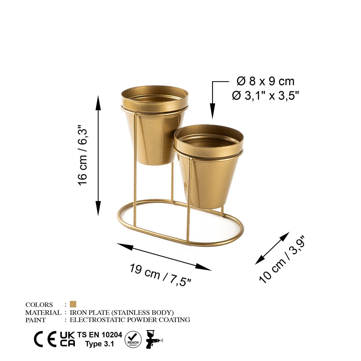 Accesoriu metalic decorativ
GED-015, Aur, 9x9x16 cm