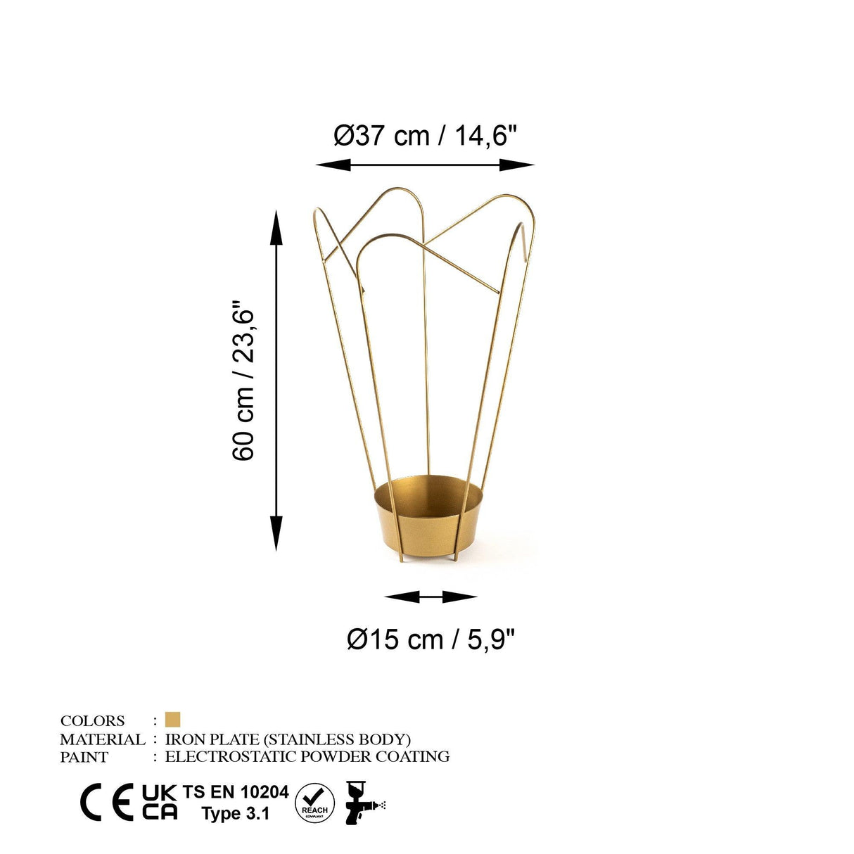Accesoriu metalic decorativ Decorative Metal Accessory Elegance 2, Aur