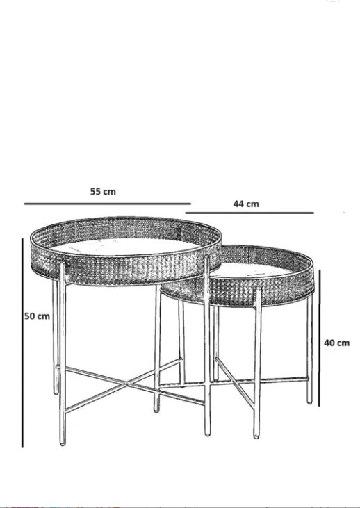 Set de măsuțe de cafea Kolezyum, Diverse culori, Diverse configurații, Ø45x40 cm - Antichizat - 2 bucăți | SKU: 253NSR1246 | Set de măsuțe de cafea Kolezyum, Ø45x40 cm, varianta Antichizat - 2 bucăți, produs pentru amenajarea locuinței, disponibil online în România la CasaMob