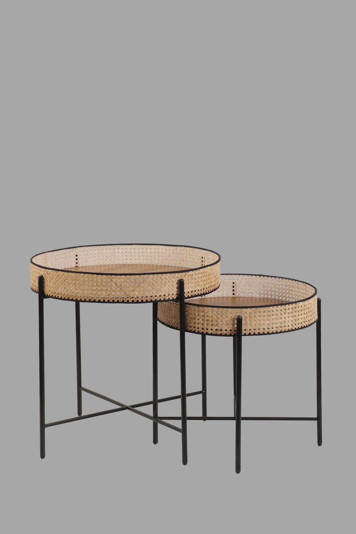 Set de măsuțe de cafea Kolezyum, Diverse culori, Diverse configurații, Ø45x40 cm - Negru - Natur - 2 bucăți | SKU: 253NSR1251 | Set de măsuțe de cafea Kolezyum, Ø45x40 cm, varianta Negru - Natur - 2 bucăți, produs pentru amenajarea locuinței, disponibil online în România la CasaMob