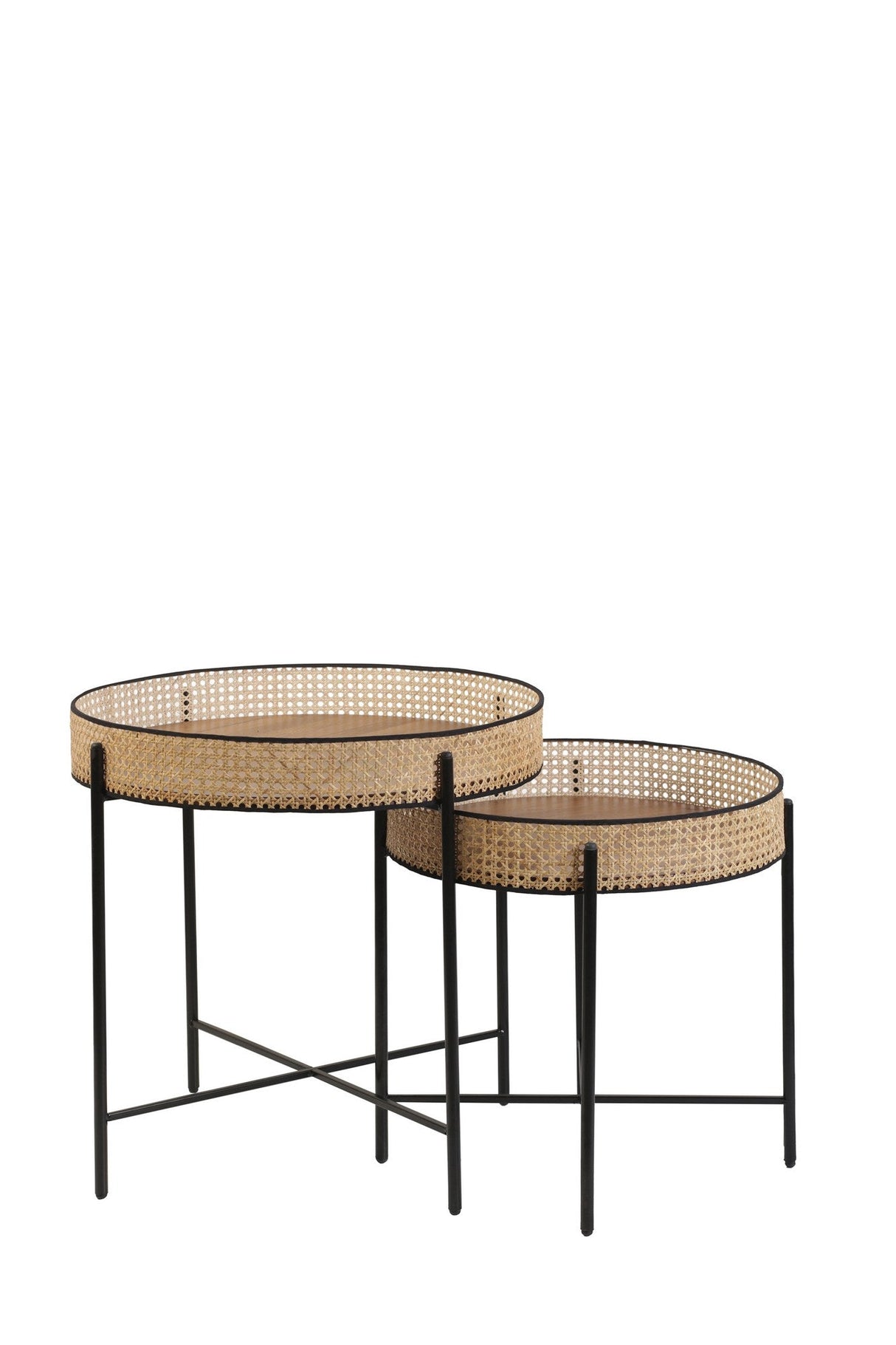 Set de măsuțe de cafea Kolezyum, Diverse culori, Diverse configurații, Ø45x40 cm - Negru - Natur - 2 bucăți | SKU: 253NSR1251 | Set de măsuțe de cafea Kolezyum, Ø45x40 cm, varianta Negru - Natur - 2 bucăți, produs pentru amenajarea locuinței, disponibil online în România la CasaMob